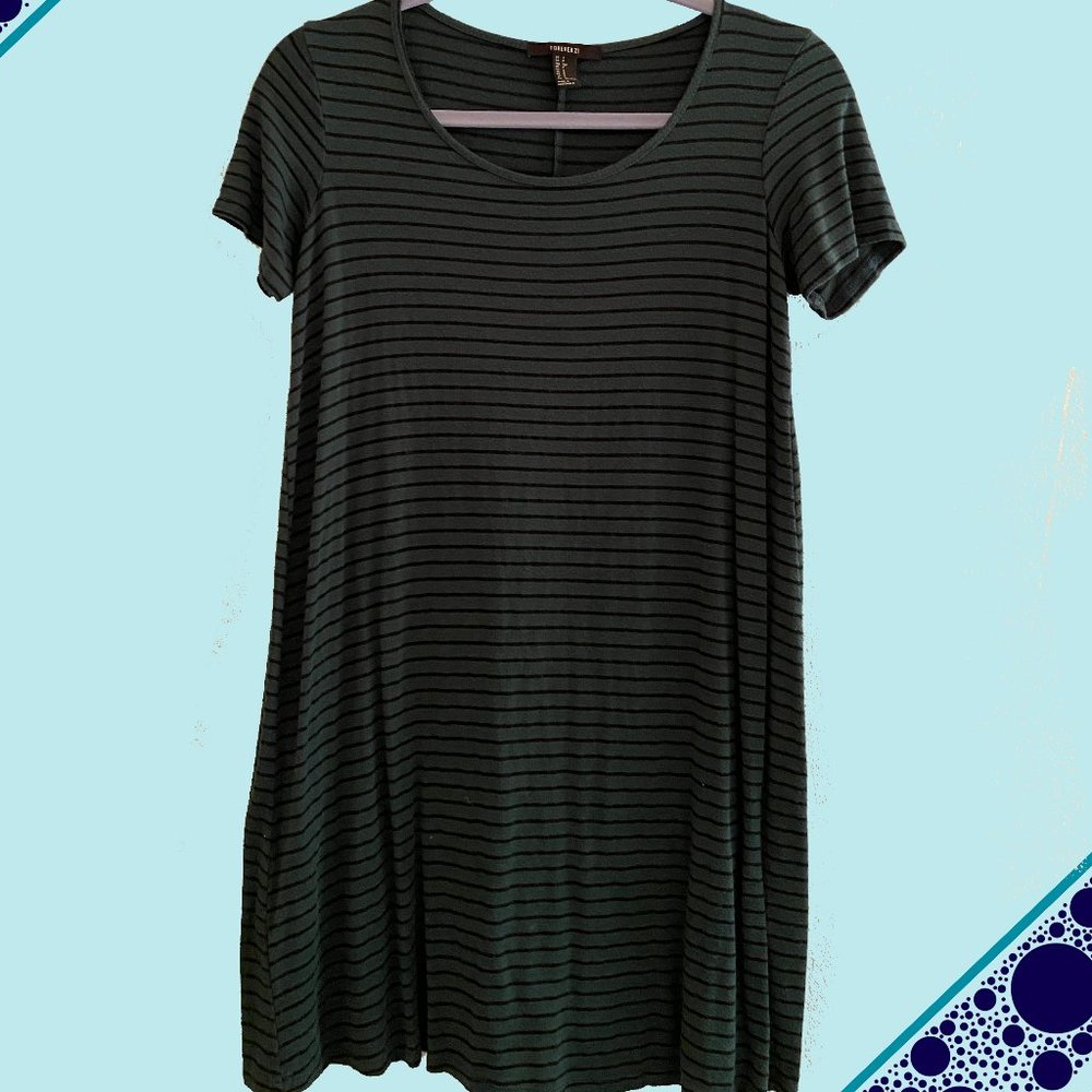 Green and Black Striped Dress | Forever 21